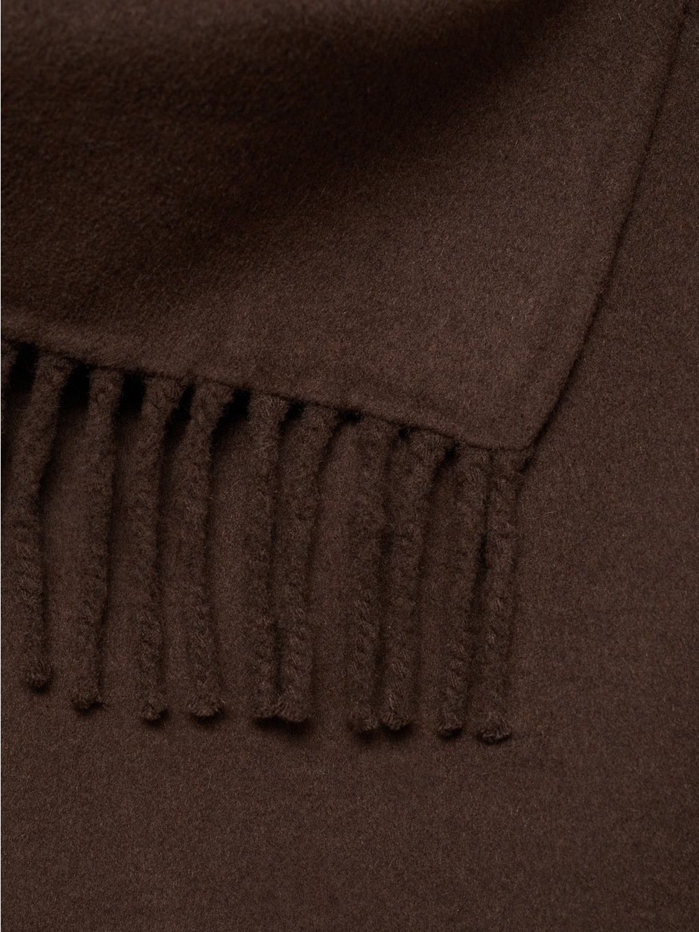 Mango WOOL COAT WITH FRINGED SCARF - Picture 6 of 11